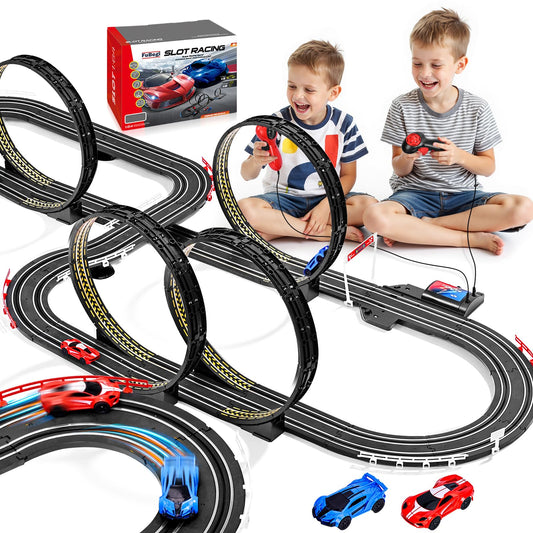 FuBegi Slot Car Track 23ft layout for extended, family-friendly racing sessions.