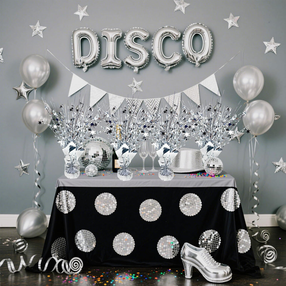 FUBININA metallic-wrapped base centerpiece provides stable, reusable decor for celebrations.