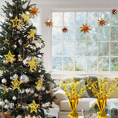 FUBININA wedding and New Year gold centerpiece decor on tabletops