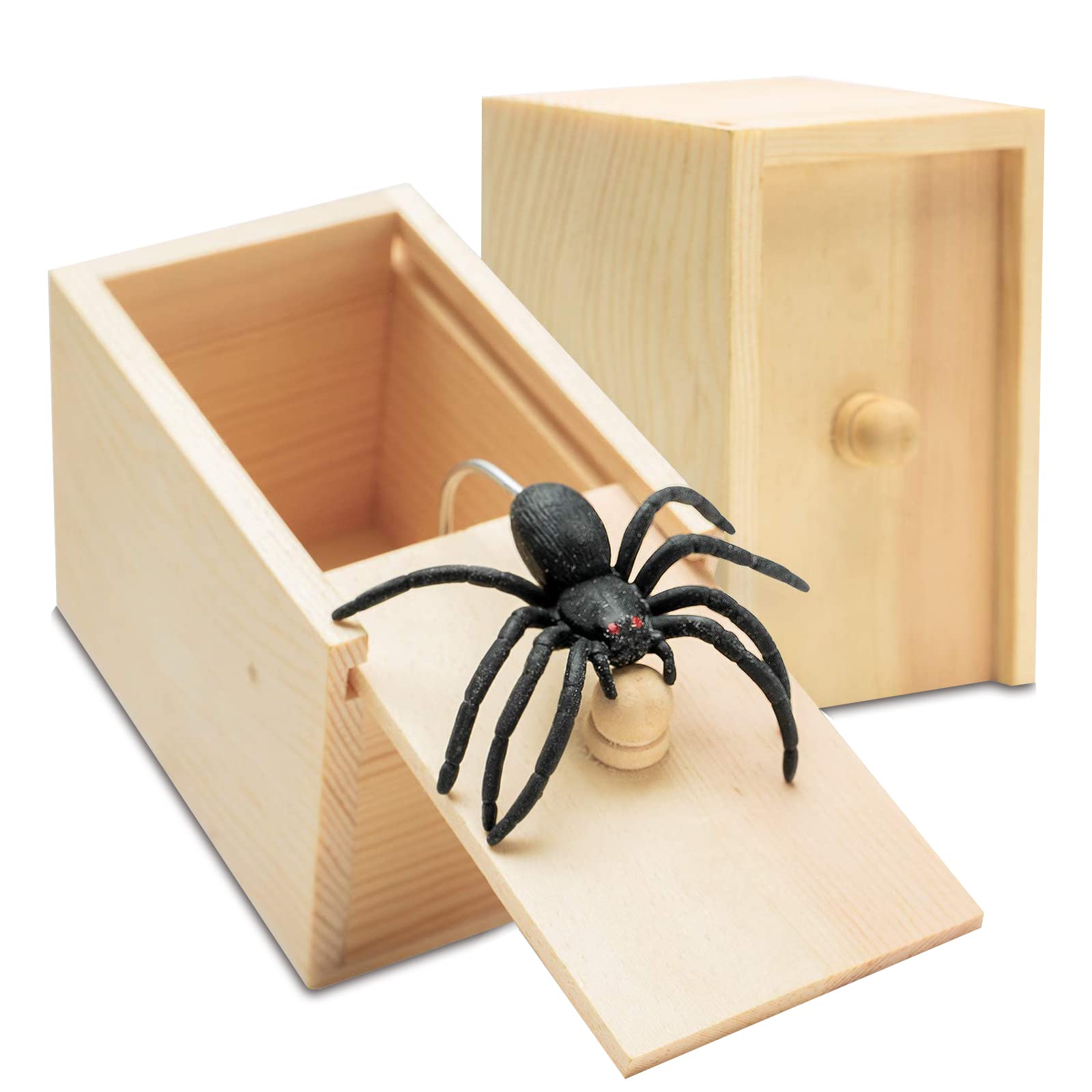 Fudragtn fake spider box front view for pranks and Halloween fun