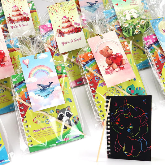 Fudragtn rainbow scratch-art notebook sparks imaginative art sessions.