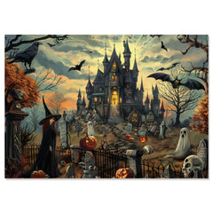 Fudragtn Witch's Castle puzzle box showcases the eerie Halloween artwork for an adult challenge