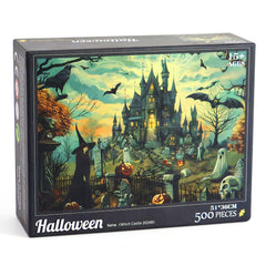 Sprawling puzzle pieces from Fudragtn Witch's Castle for engaging family activity