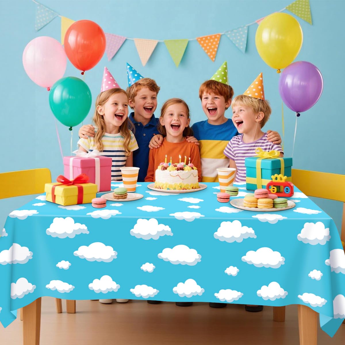 FuenteOrilla baby shower tablecloth with cow pattern suits playful events.