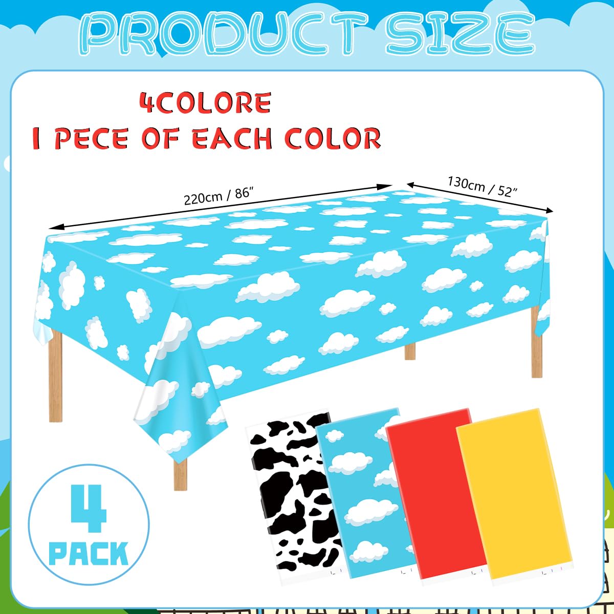 FuenteOrilla cloud-pattern tablecloth brightens space and creates photo-worthy backdrops.