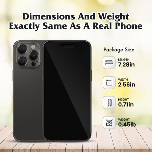 FufoneUS pretend phone store display shows size and weight for cases.