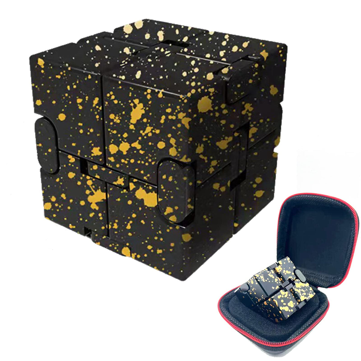 FUFUYOU Infinity Cube in hand, closed view, promotes focus and calm.
