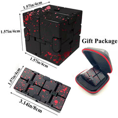 FUFUYOU Infinity Cube close-up showing rotating cubes and durable aluminum alloy
