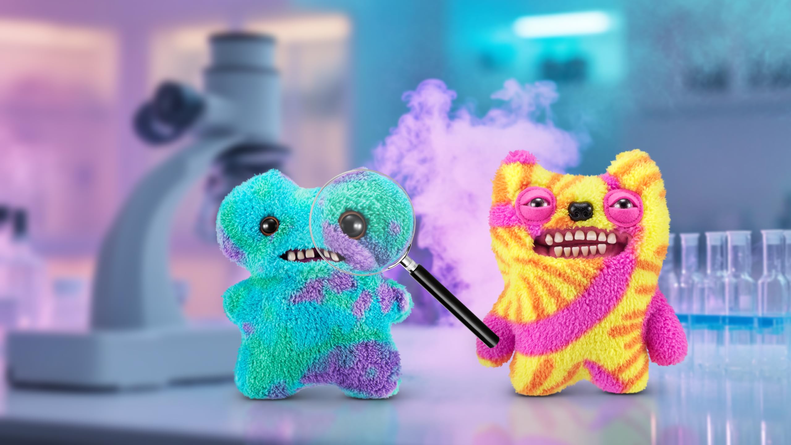 Fuggler 9-inch plush close-up showing soft fur and expressive eyes for imaginative play.