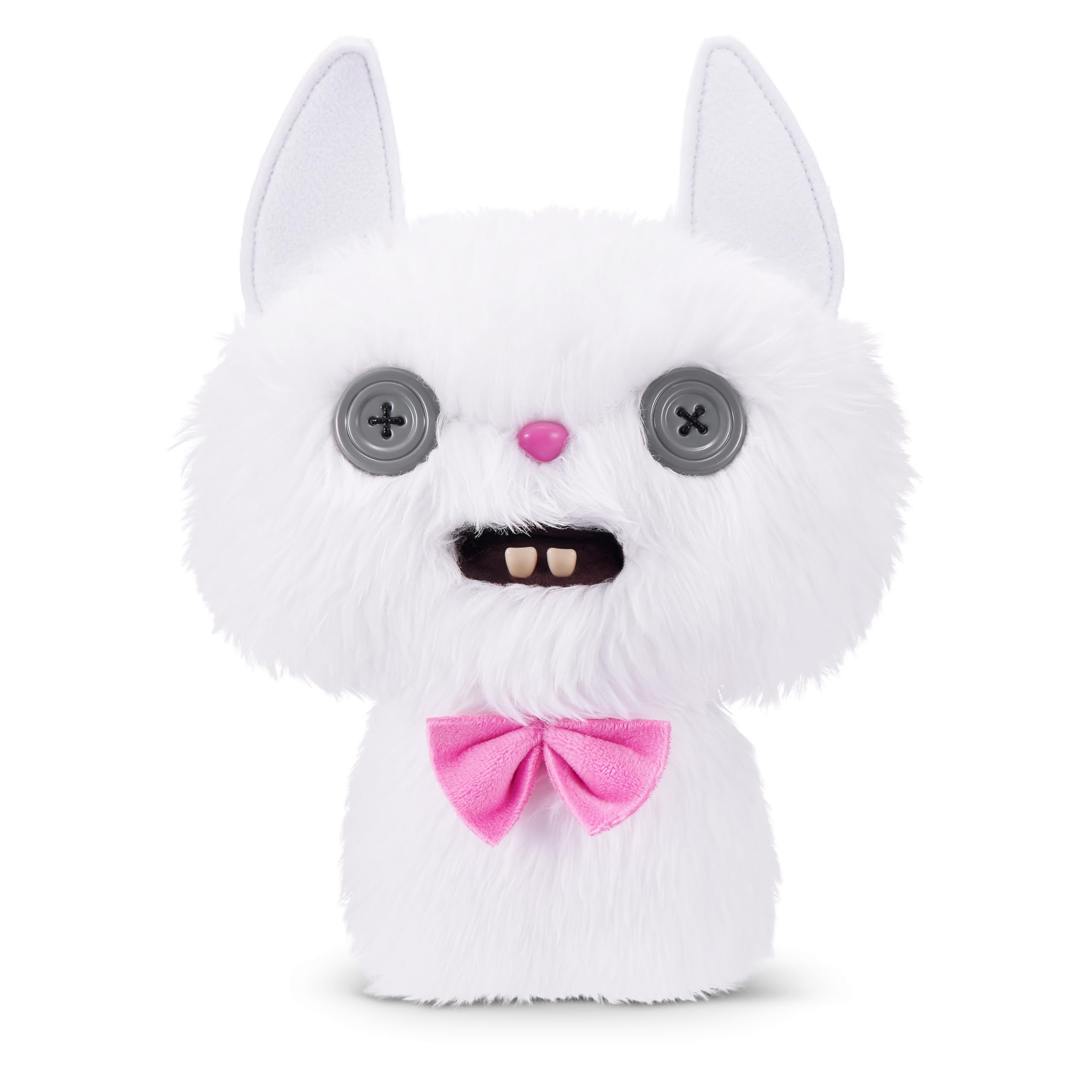 Fuggler Alley Cats 9-Inch plush in white Cheezee, cozy for cuddles and display.