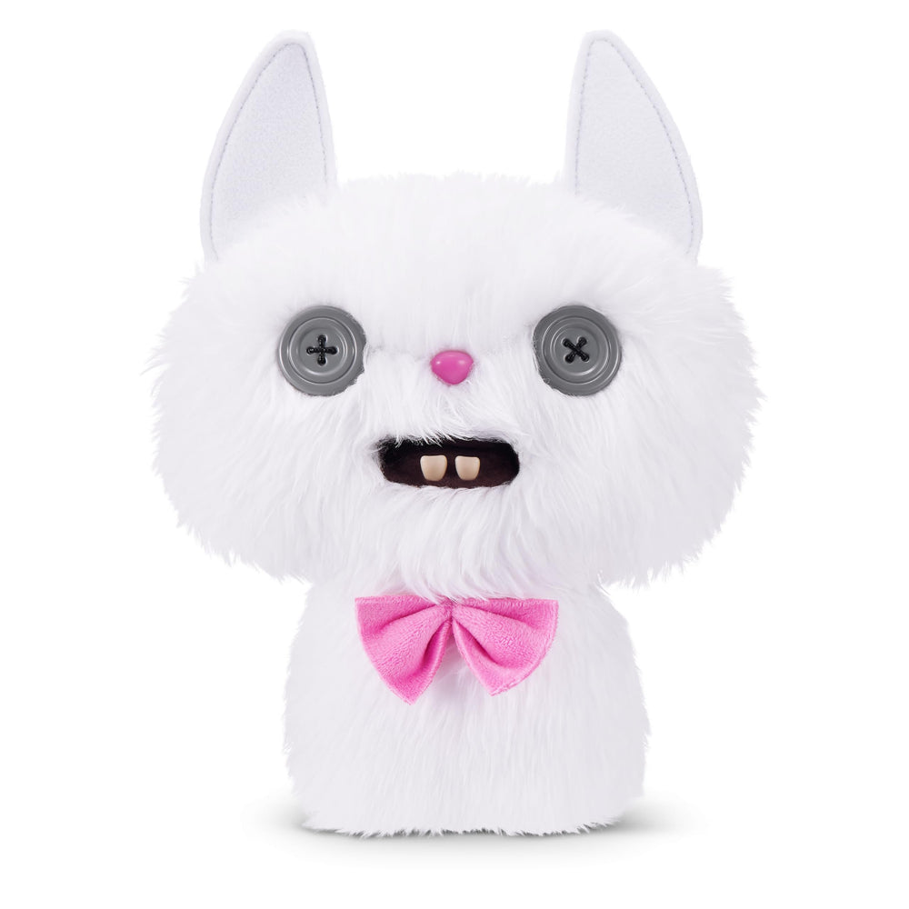 Fuggler Alley Cats 9-Inch plush in white Cheezee, cozy for cuddles and display.