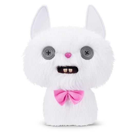 Fuggler Alley Cats 9-Inch plush in white Cheezee, cozy for cuddles and display.
