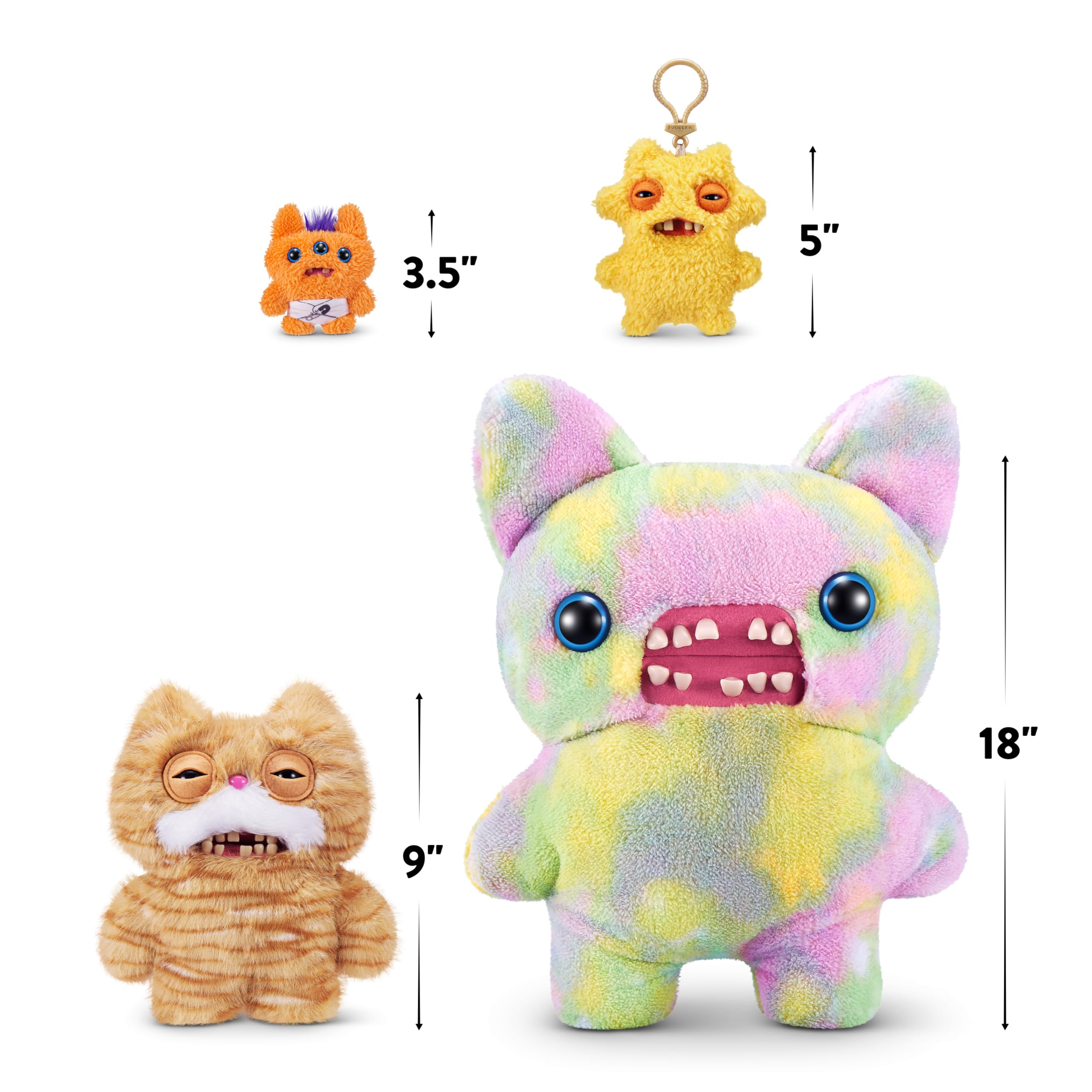 9-inch size makes Fuggler Alley Cats easy to display and cuddle.