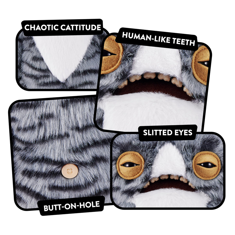 Fuggler Alley Cats nightstand display adds playful drama to any room.