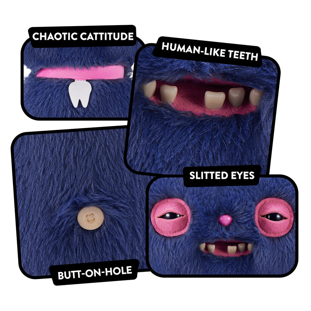 Mischievous expression invites imaginative pretend play in everyday spaces.