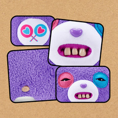 Fuggler Care Bears 9-inch face details emphasize human-like teeth.