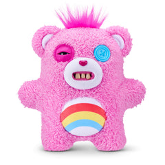 Fuggler Care Bears 9-inch plush face close-up, ideal for display and cosplay inspiration.