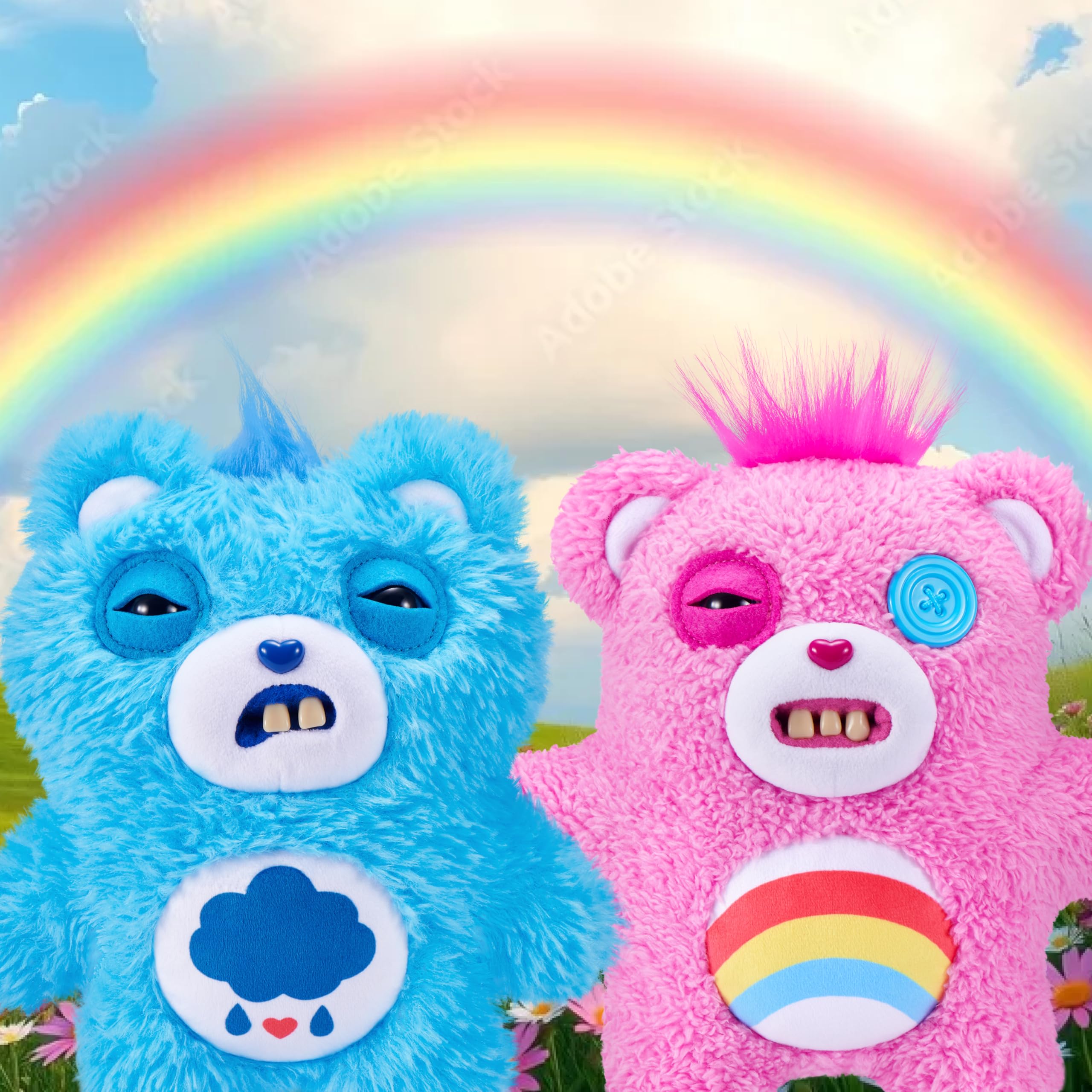 Fuggler Care Bears 9-inch plush collection shot, perfect for a crossover display.