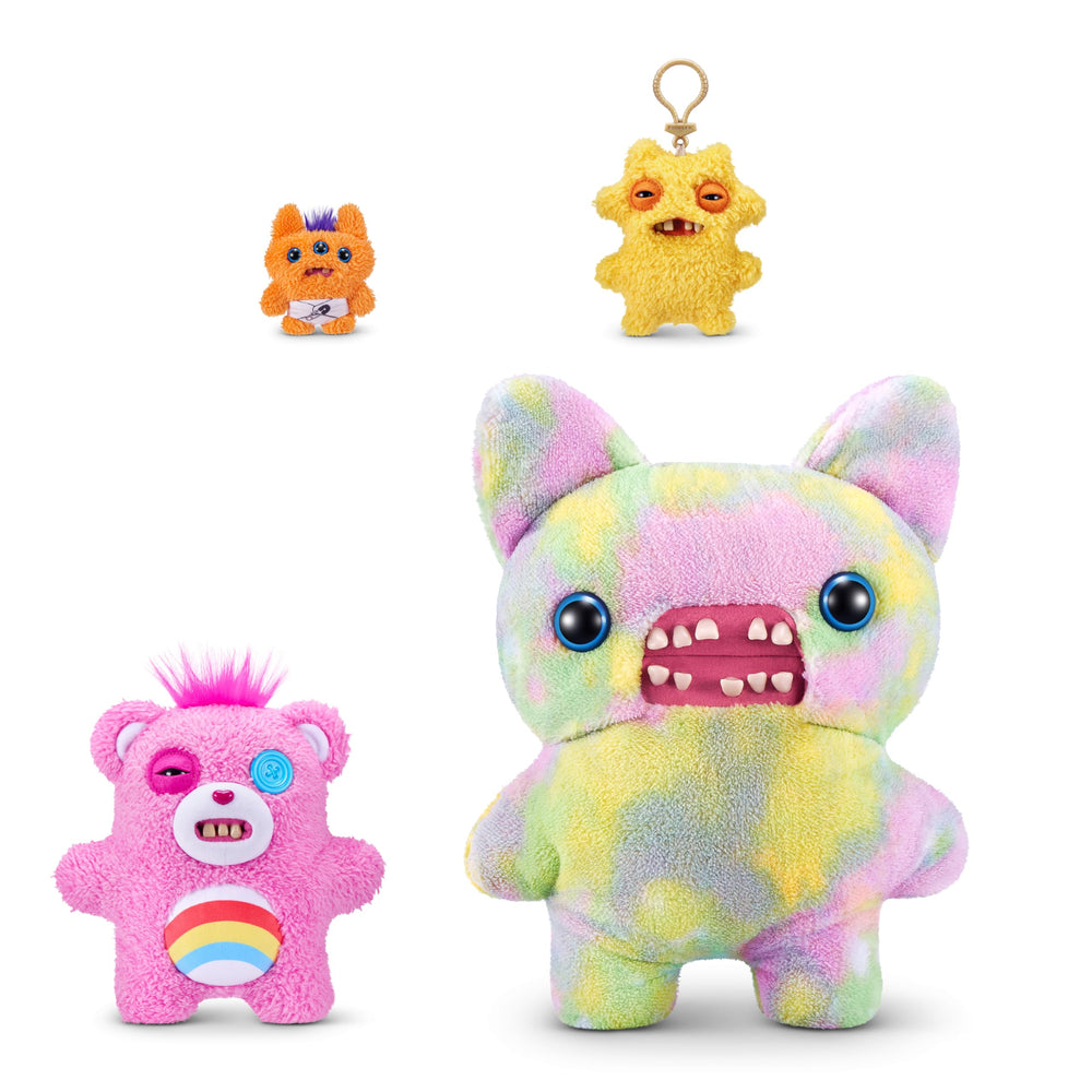 Fuggler Care Bears 9-inch plush on shelf, perfect for collections.