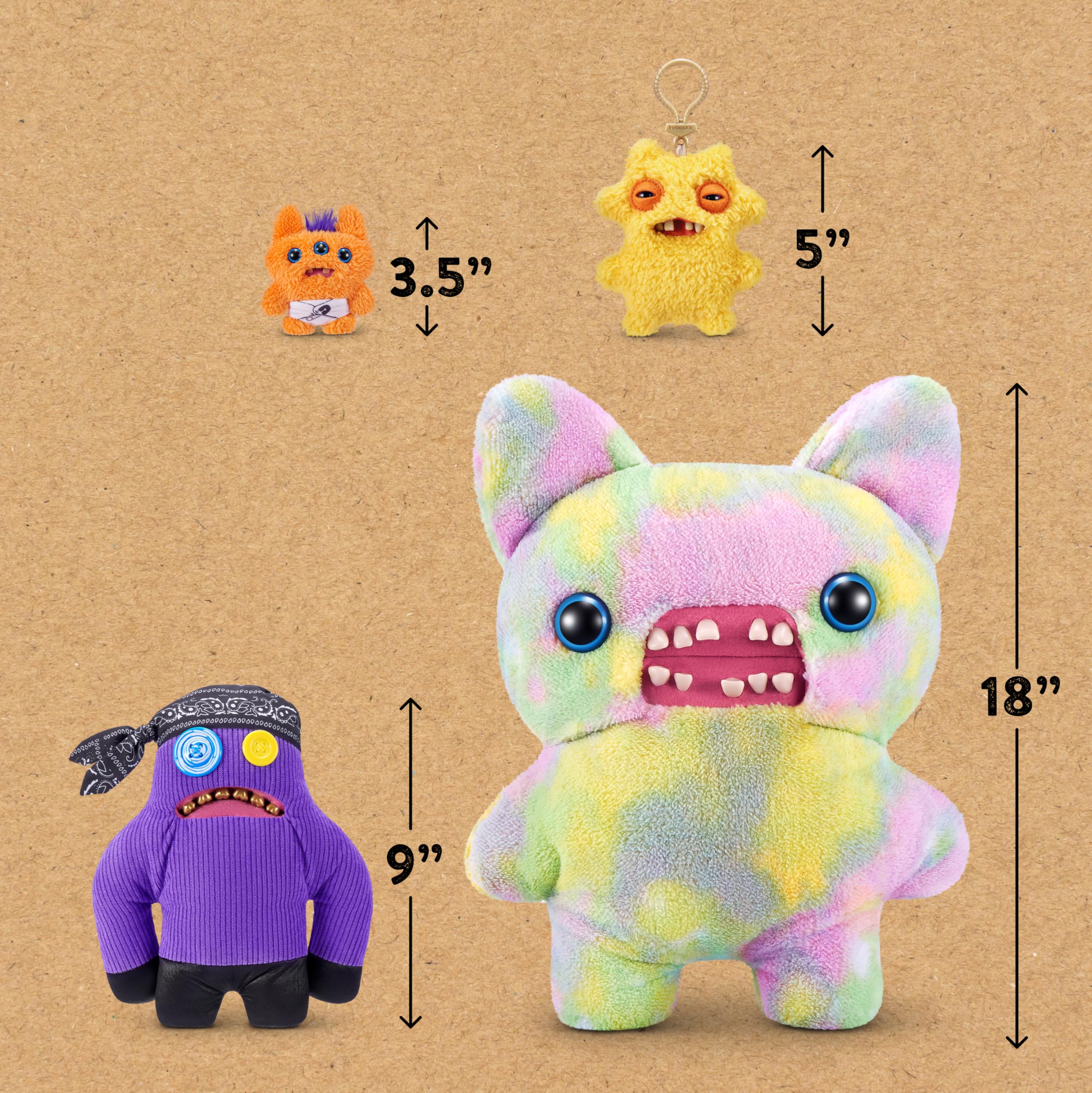 Collect all six to build a quirky monster family.
