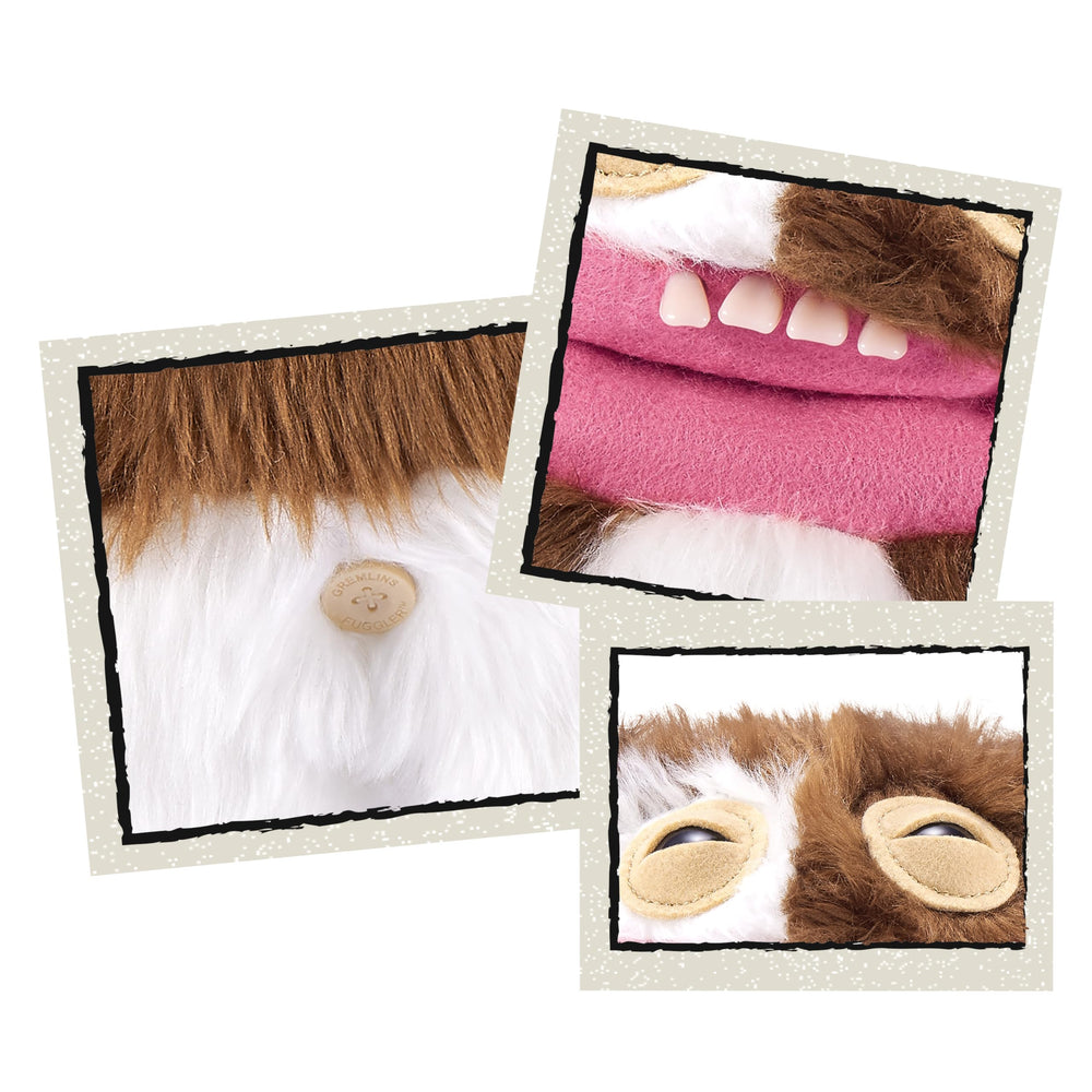 Fuggler Gizmo back view plush detail for cuddles and shelf display