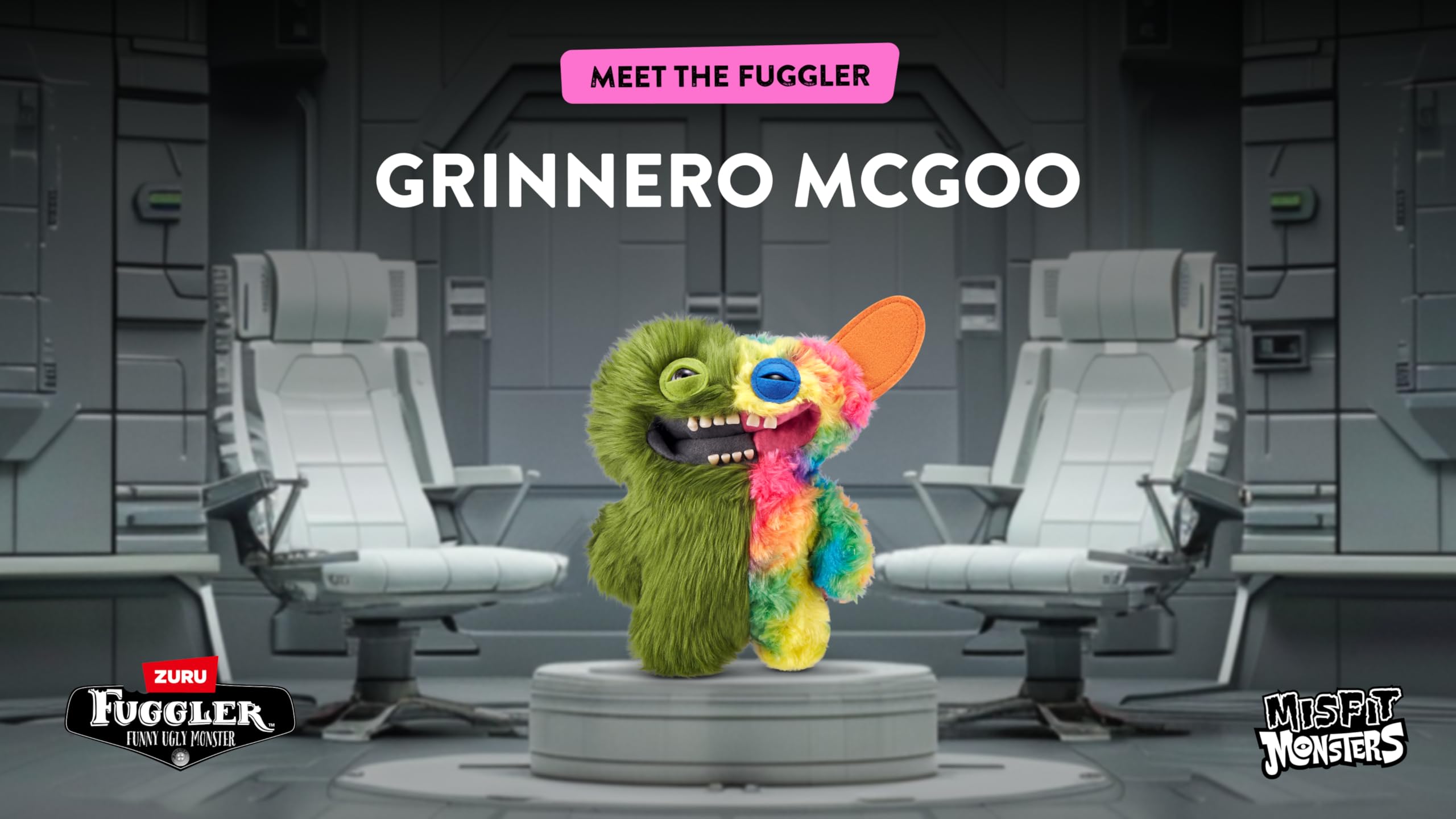 Fuggler Grinnero McGoo among a collectible family emphasizes expandability and gift-ready charm.