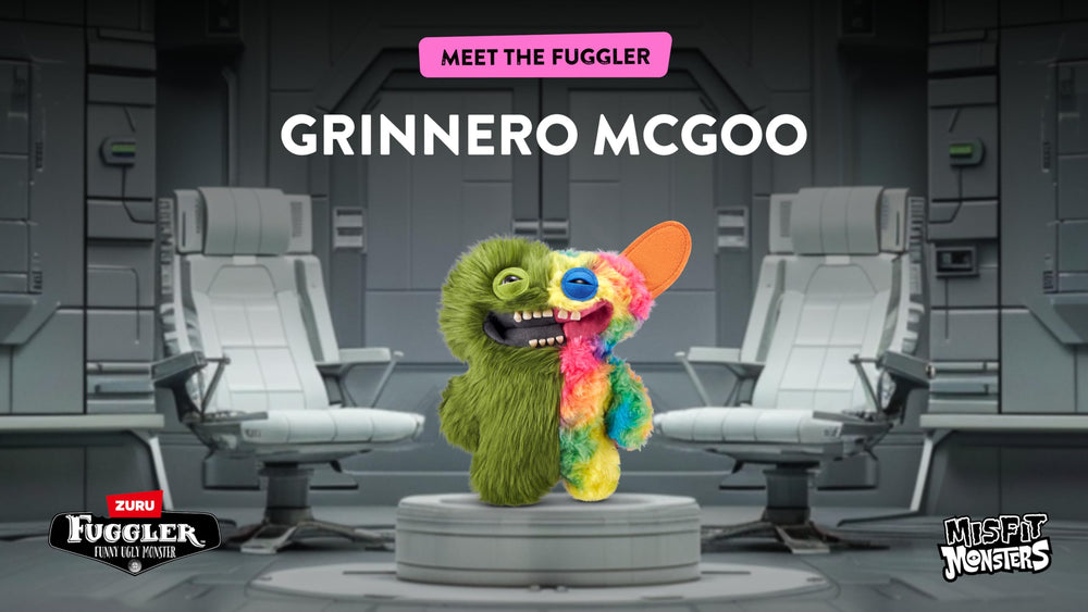 Fuggler Grinnero McGoo among a collectible family emphasizes expandability and gift-ready charm.