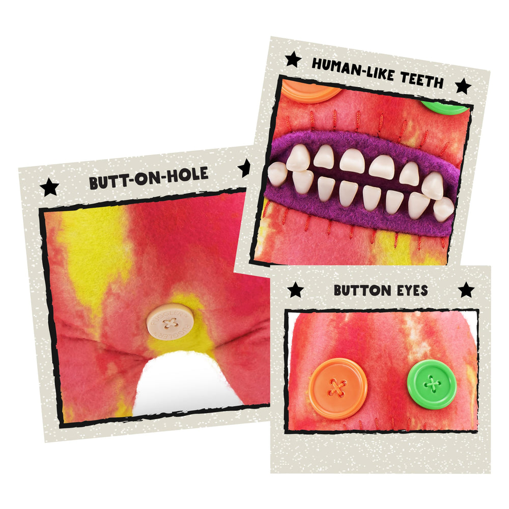 Playful butt-on-hole detail adds humorous character to the Fuggler Lab Misfits.