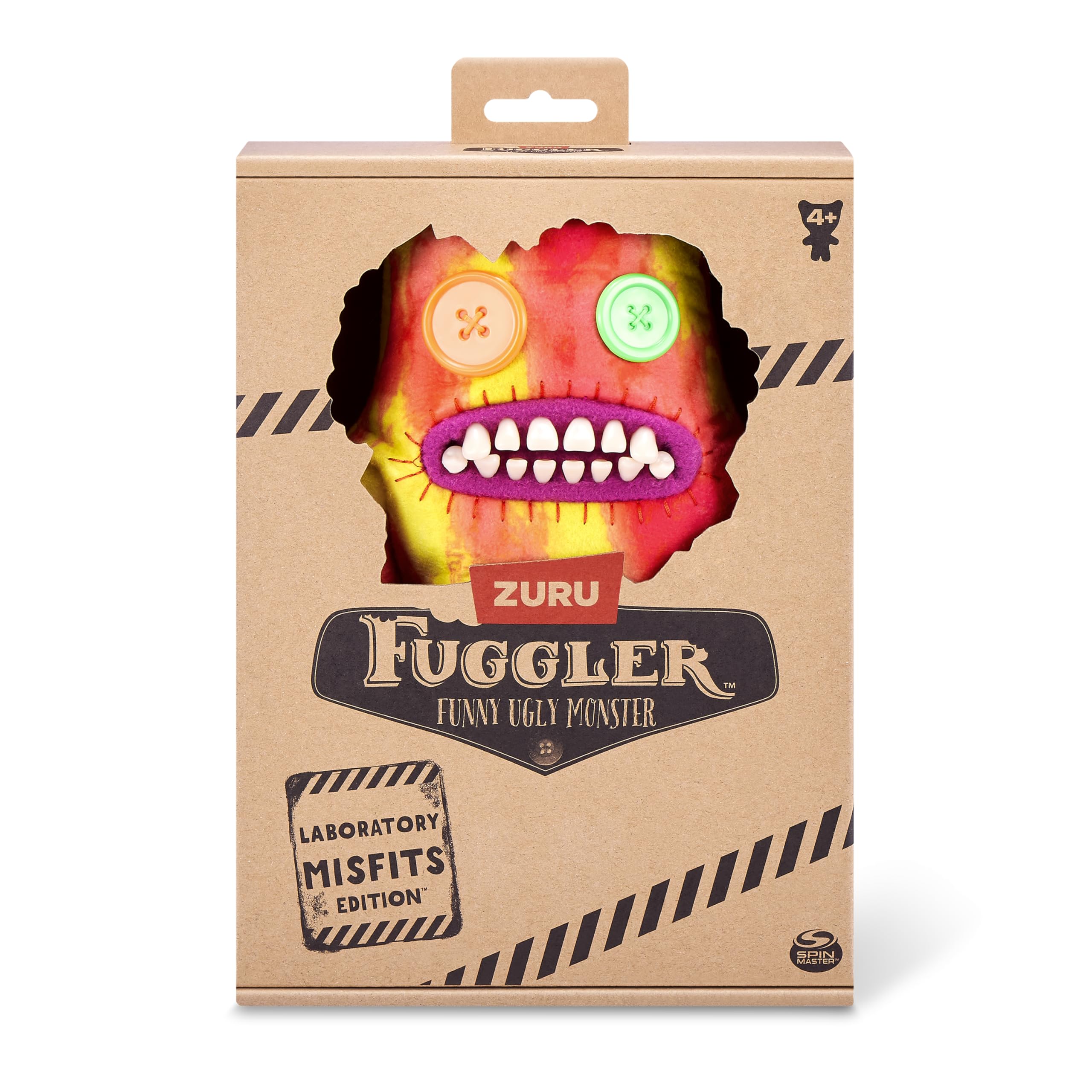 Close-up of human-like teeth on a Fuggler Lab Misfits character for quirky charm.