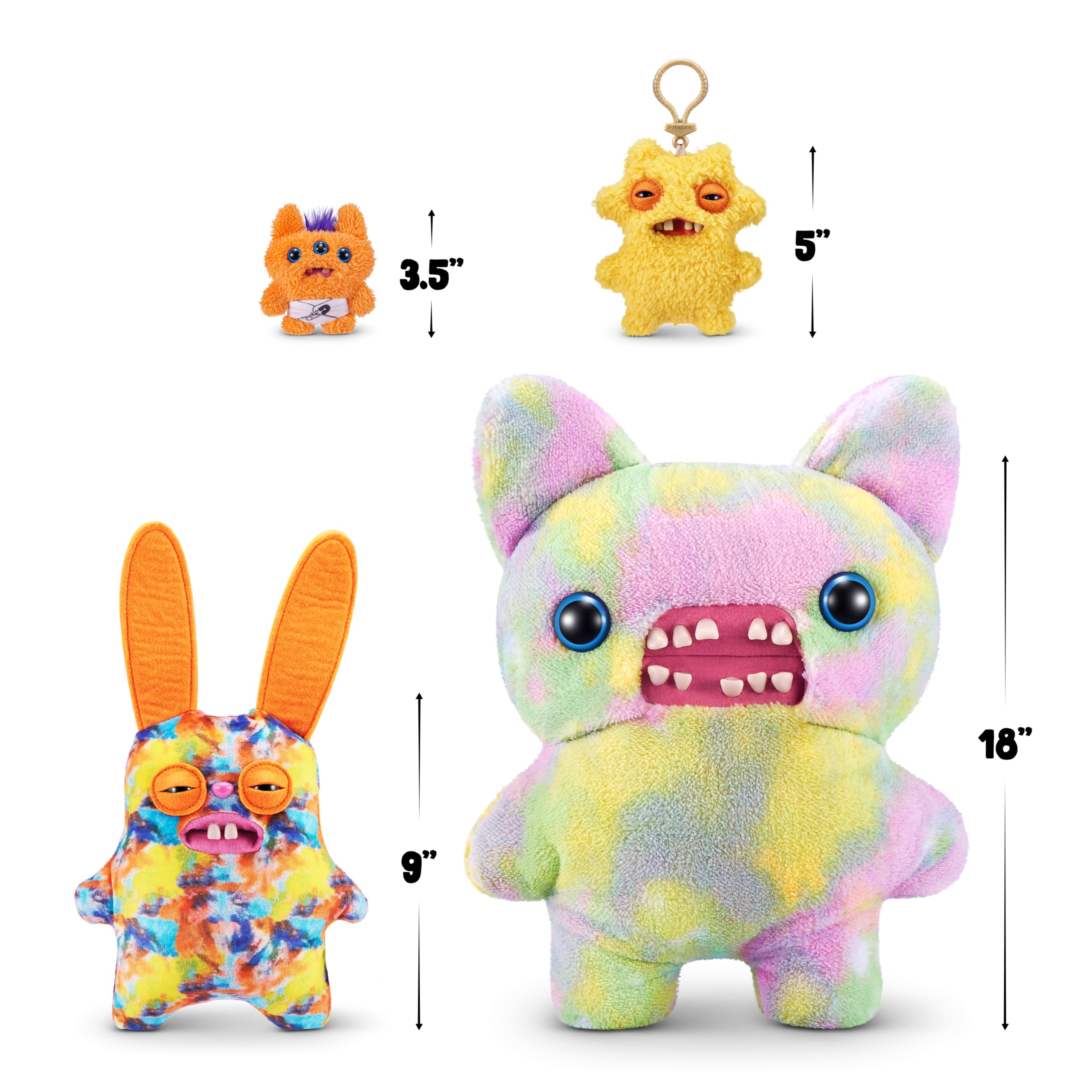 Fuggler Lab Misfits varied colors highlights eye-catching collectible design.