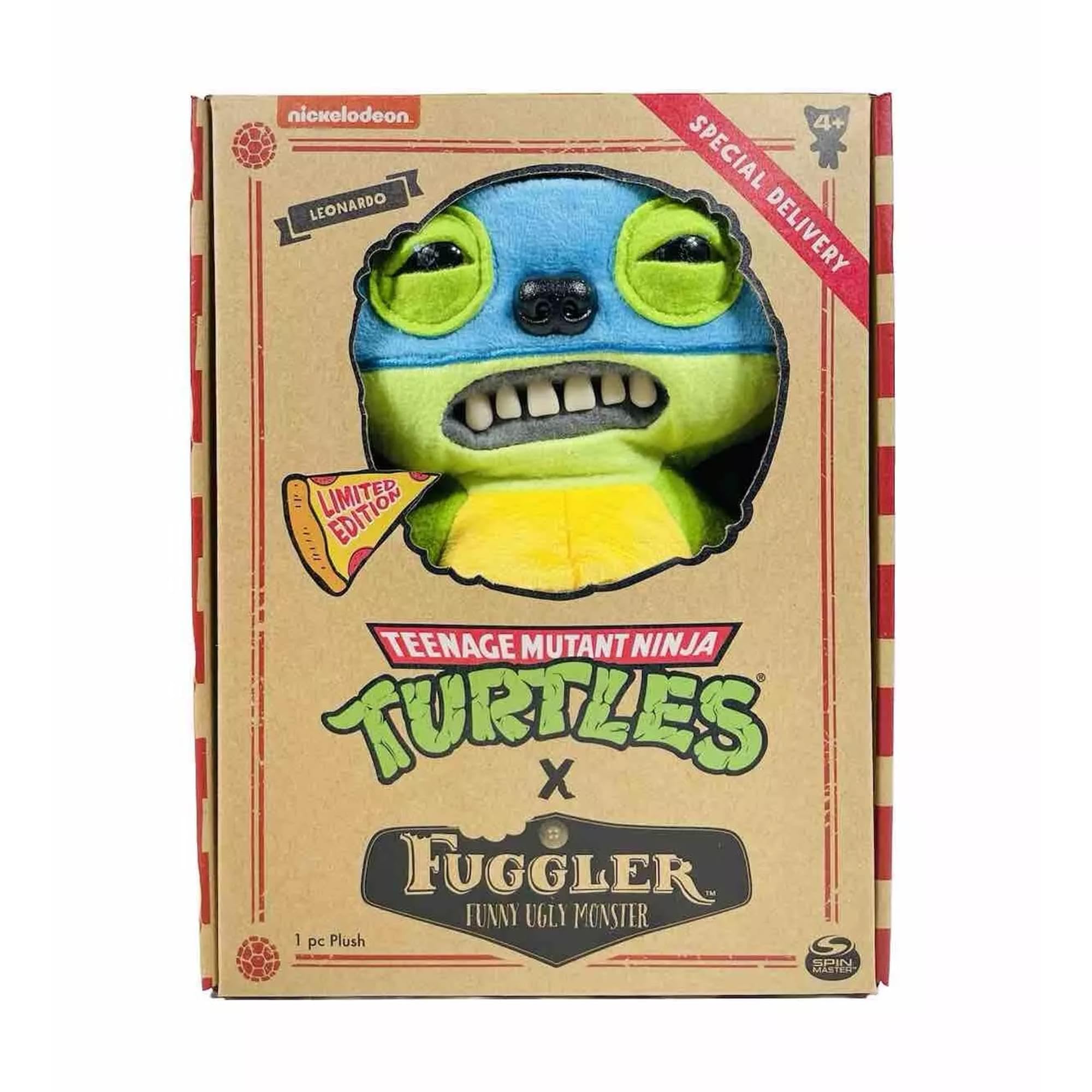 Fuggler Leonardo 9-inch plush detail, ideal for giftable TMNT vibes.
