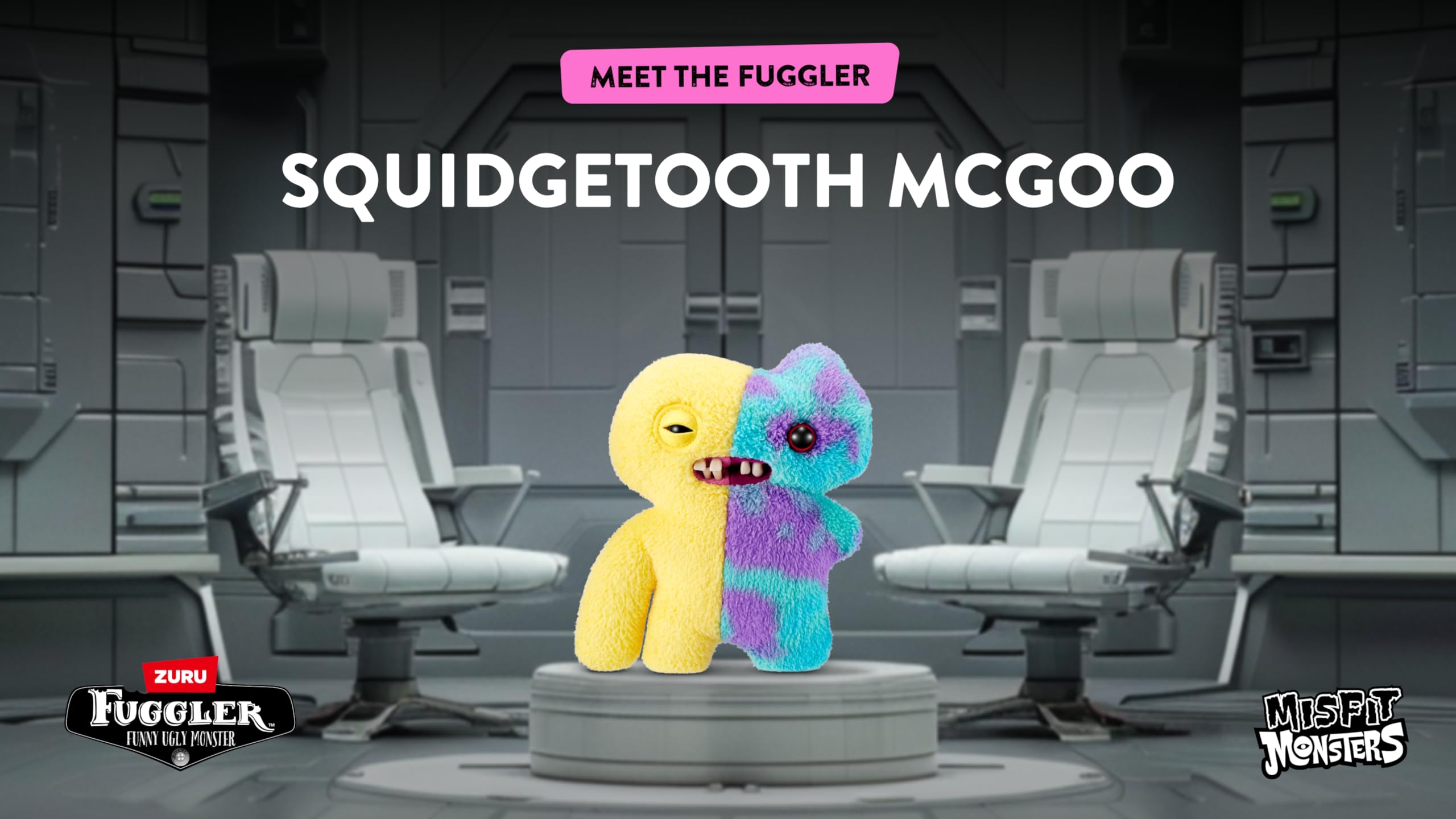 Rare button on a Fuggler Misfit Monster adds collectible appeal.
