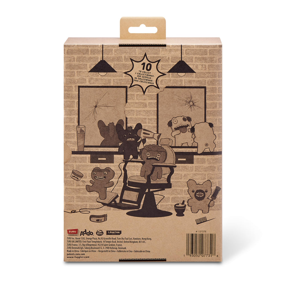 Fuggler moustache and monobrow detail emphasizing playful mischief and decor.