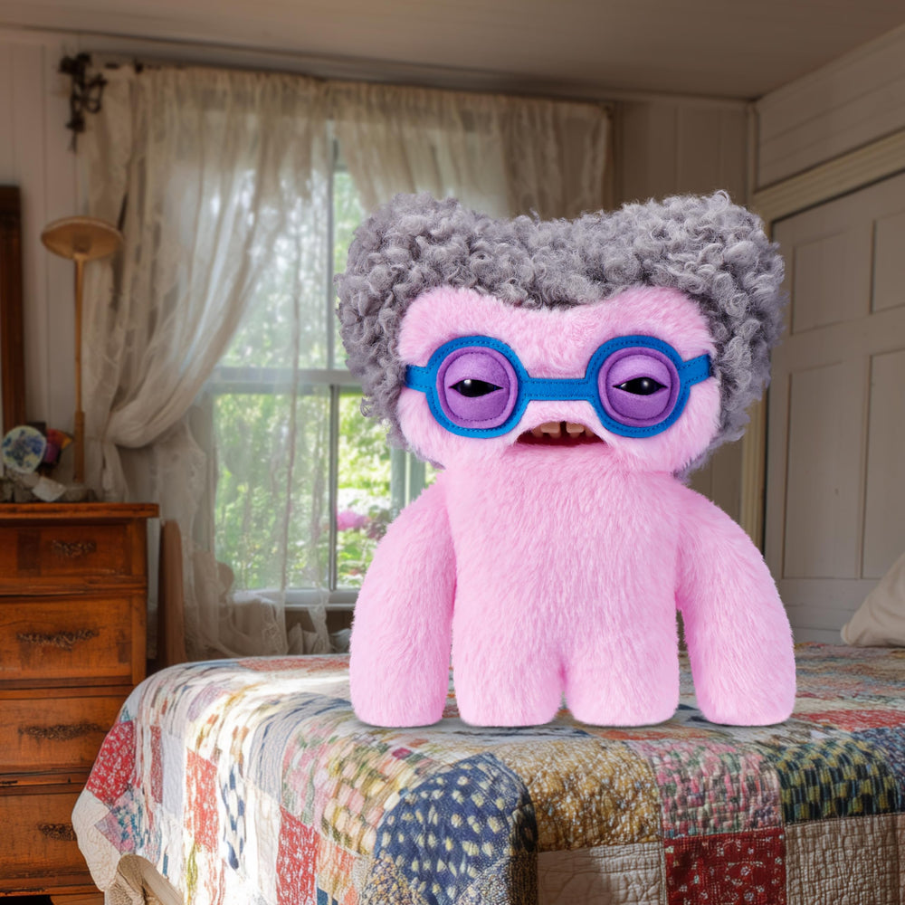 Fuggler Old Fogies gray fuzz texture, soft to touch ideal for cozy playtime.