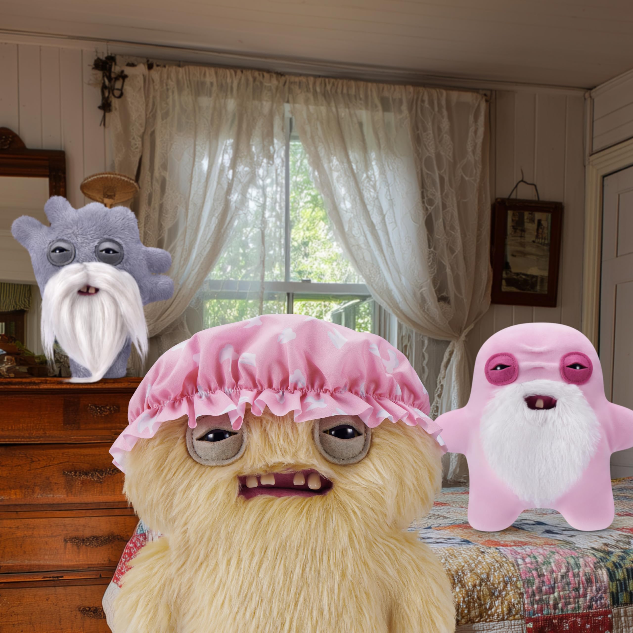 Wrinkled face close-up highlighting soft plush texture for cuddling and storytelling