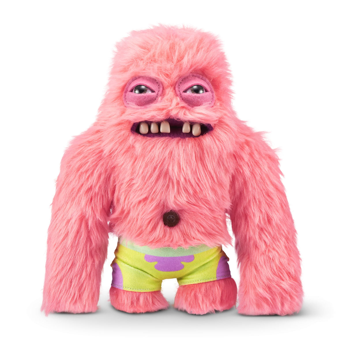 Fuggler SpongeBob Patrick 9-inch plush, front view, soft cuddle buddy for fans.