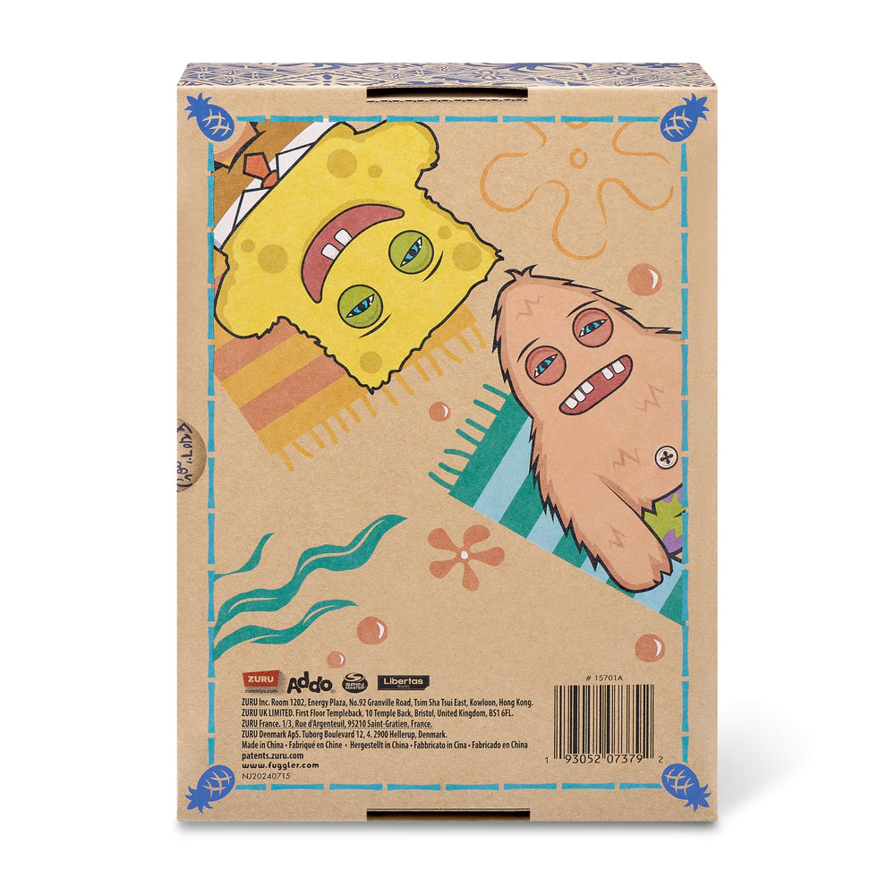 SpongeBob x Fuggler packaging opens to reveal mischievous design.