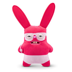 Fuggler Vacay Rabid Rabbit red plush toy ready for display or play.