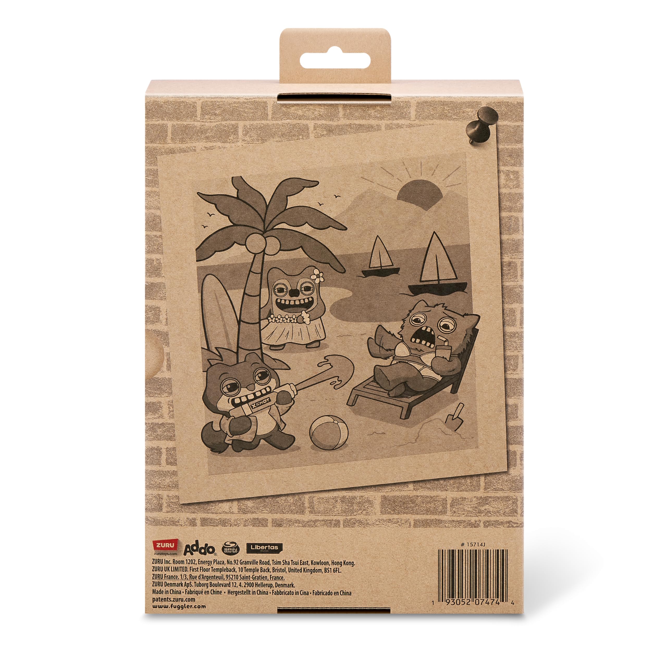 Fuggler Vacay Vibes Hedge Grog Cream in a suitcase scene suggesting travel fun