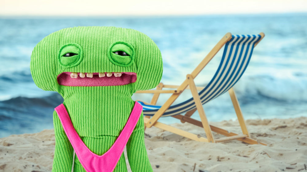 Fuggler Vacay Vibes ultra-soft plush fabric ideal for hugging.