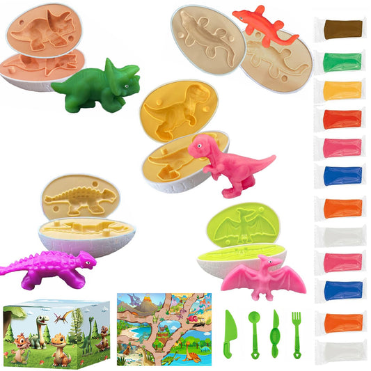 Fuijeuj Playdough dinosaur eggs molds for creative play and fine motor skills