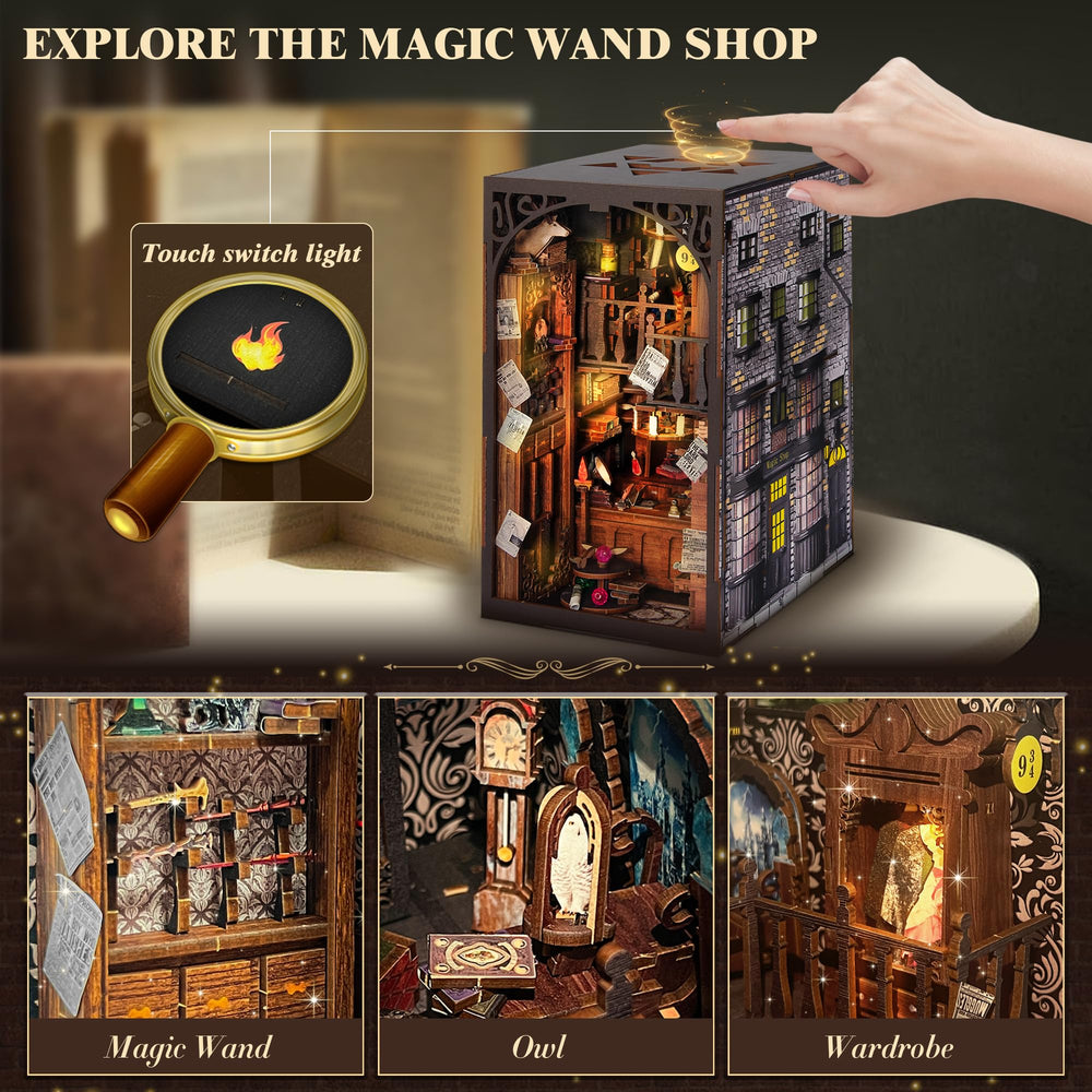 Fuiltee magic wand shop detailed design reveals potion bottles and books