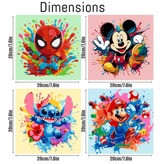 Fuinkqe paints set for kids with vibrant colors on canvas.