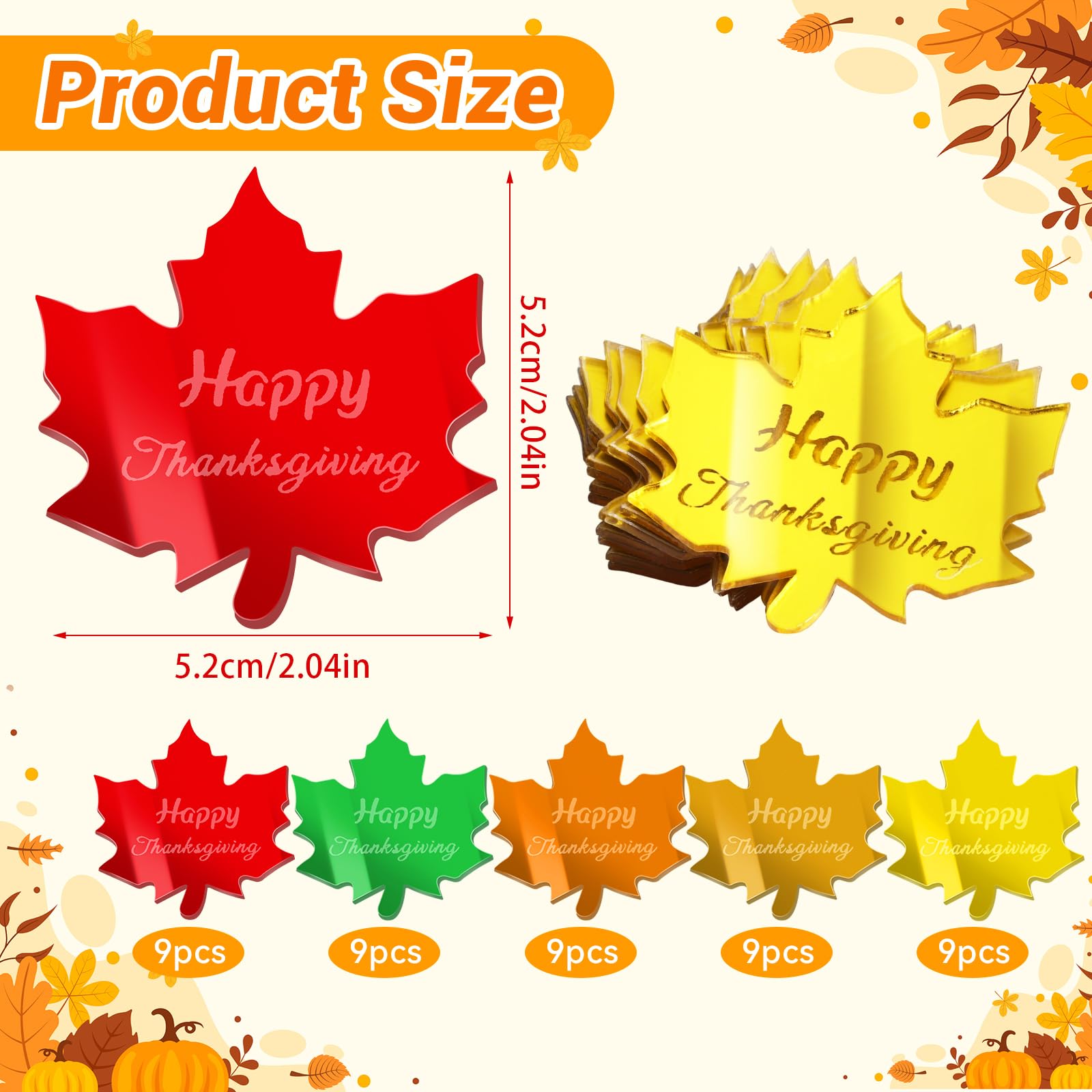 FULAIERGD maple leaf topper gold brings festive shine to autumn desserts.