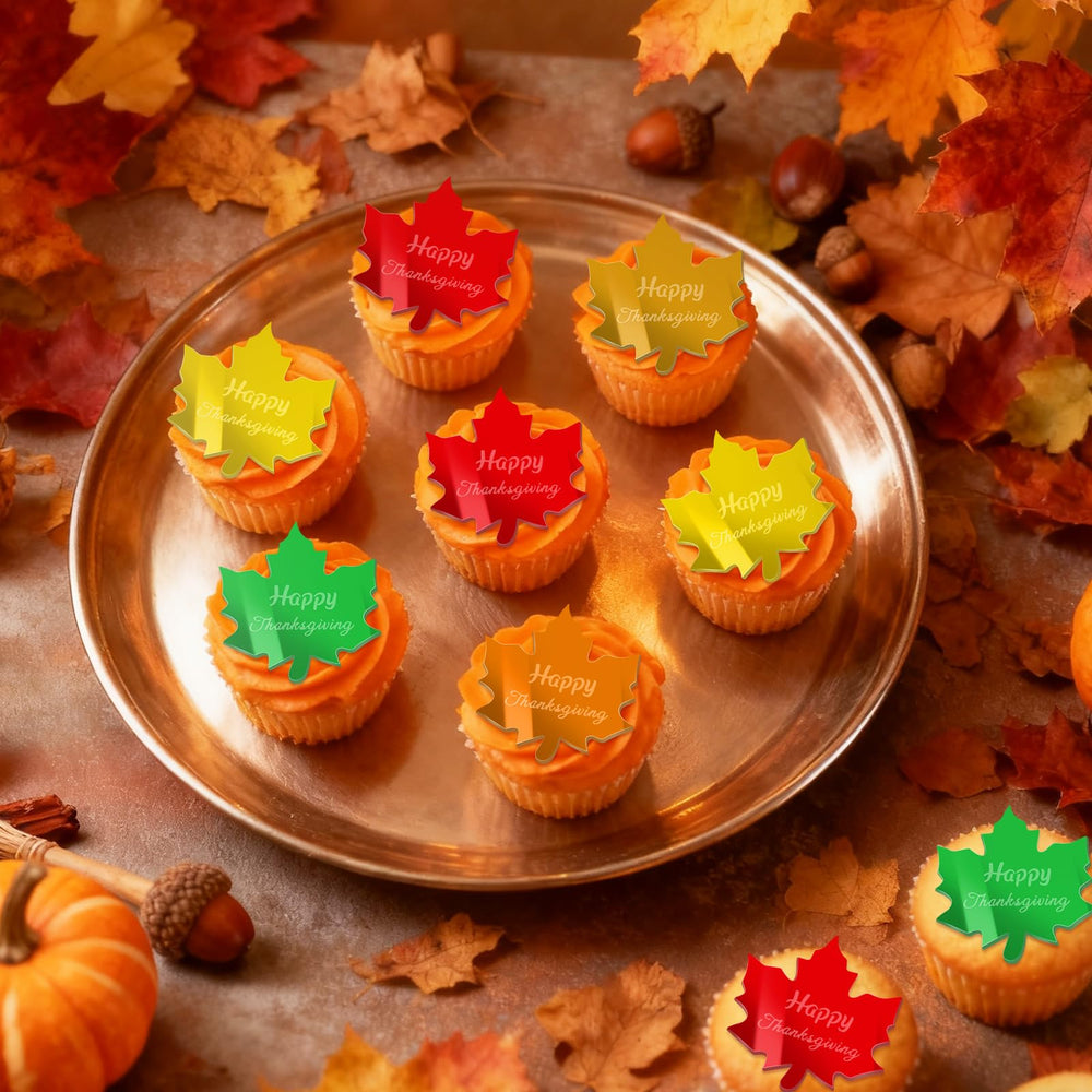 FULAIERGD maple leaf topper rose-gold adds premium sparkle to treats.