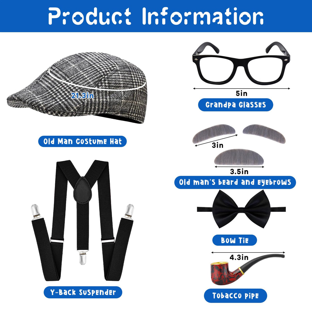 fulasiteu oldman suspenders bowtie, durable adjustability for versatile outfits.