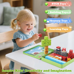 Fuliuyu kids build on magnetic base for stable, vertical constructions.