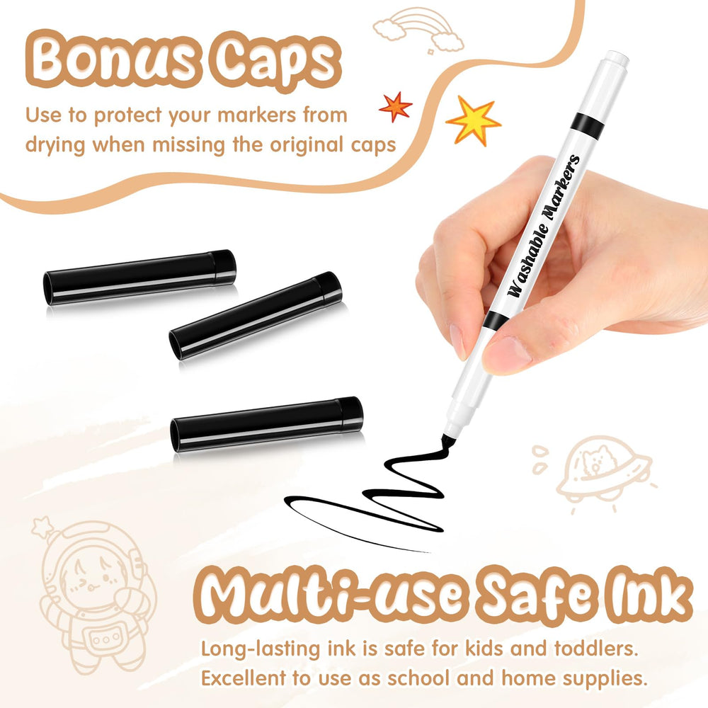 Fullhawl black markers are safe and easy to wash from hands and clothes