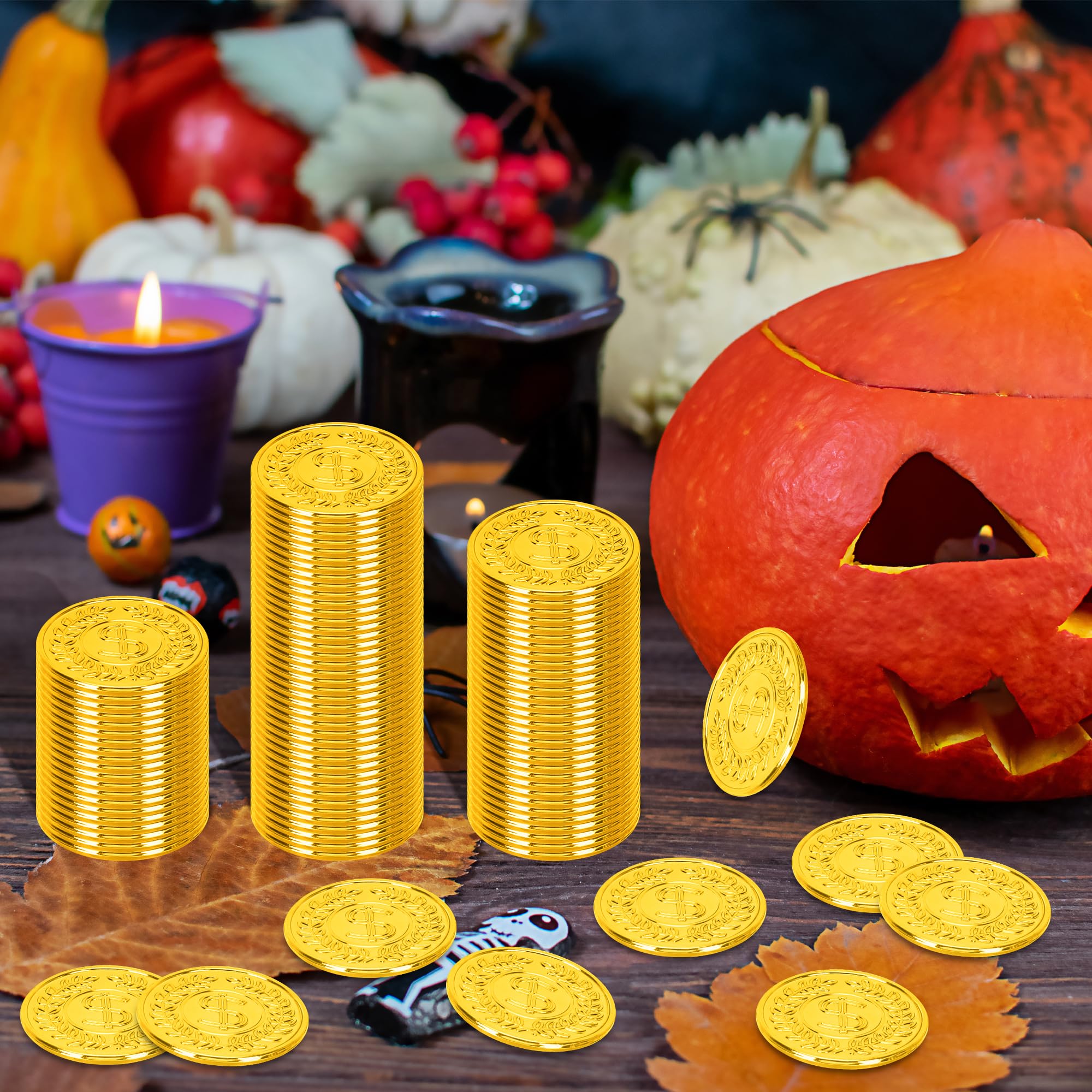 FULLIVE 200pcs coins in 1.4-inch size, lightweight and easy for craft projects.