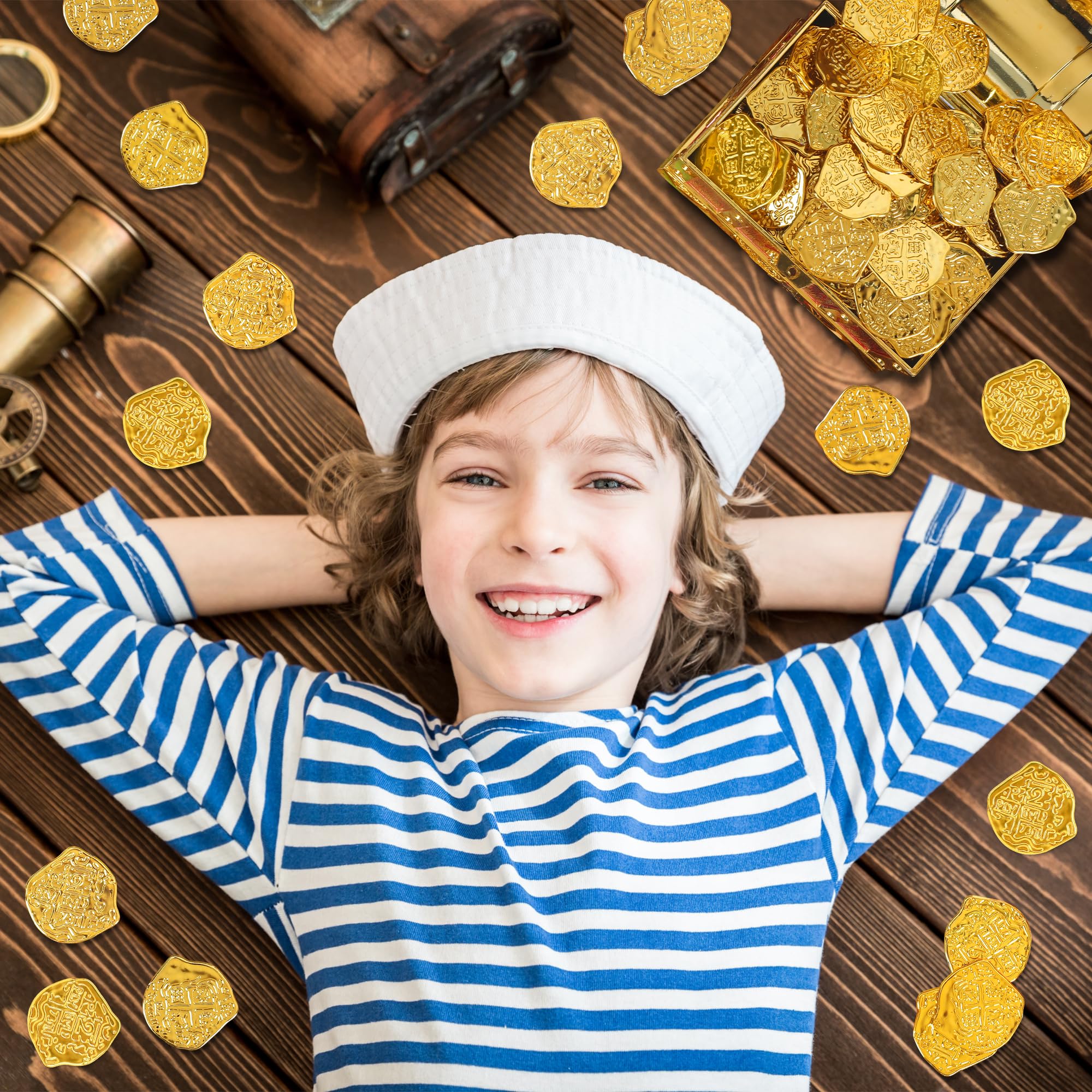 FULLIVE gold-plated plastic coins bring bright color to loot bags and hunts.